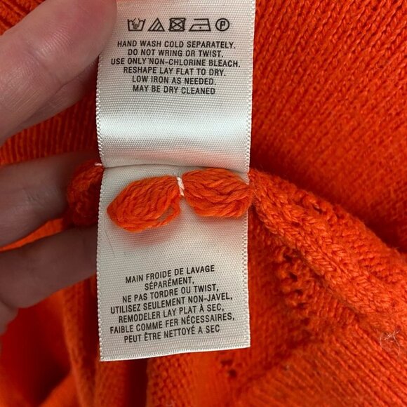 Anthropologie Moth Cashmere V-Neck Ribbon Tie Back Pullover Sweater Size XS Knit - Picture 8 of 15